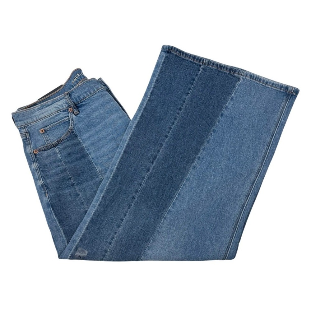 NEW American Eagle Dreamy Drape‎ Ultra Wide Leg Jeans Womens 14 Short Baggy Y2K - Picture 5 of 13
